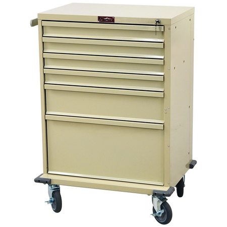 HARLOFF 6 Drawer Steel Procedure Cart w/ Standard Key Lock V30-6K